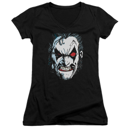 Justice League In Lo Face Juniors V-Neck T-Shirt Juniors V-Neck T-Shirt Lobo   