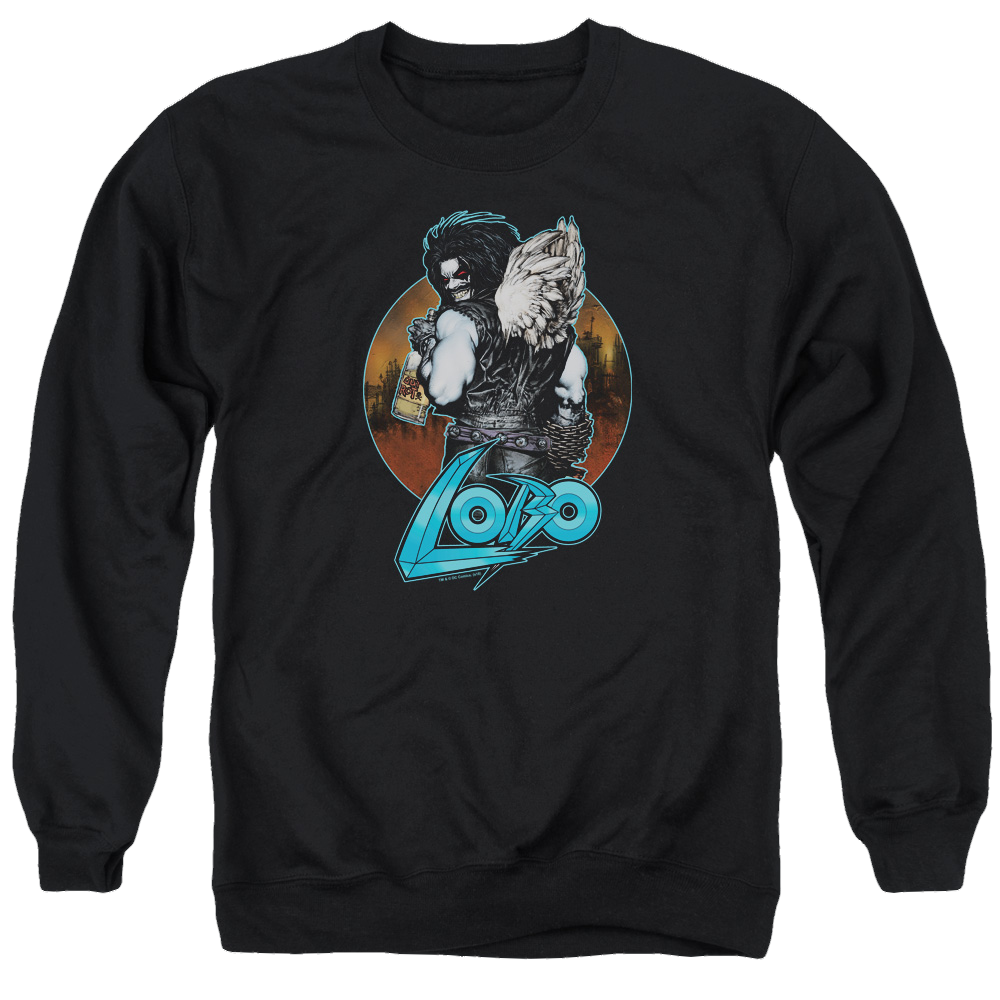 Justice League Gut Rot Men's Crewneck Sweatshirt Men's Crewneck Sweatshirt Lobo   