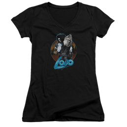 Justice League Gut Rot Juniors V-Neck T-Shirt Juniors V-Neck T-Shirt Lobo   
