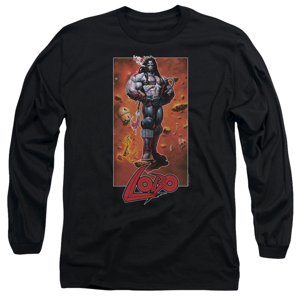 Justice League Lobo Pose Men's Long Sleeve T-Shirt Men's Long Sleeve T-Shirt Lobo   