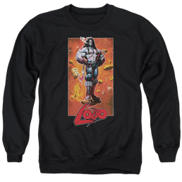 Justice League Lobo Pose Men's Crewneck Sweatshirt Men's Crewneck Sweatshirt Lobo   