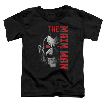 Black toddler t-shirt with Lobo Main Man graphic