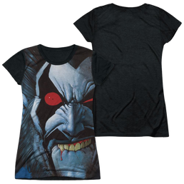 Justice League Bit Lip Juniors Black Back T-Shirt Juniors Black Back T-Shirt Lobo   