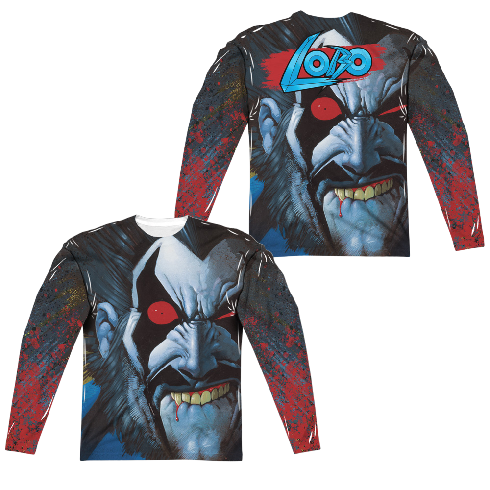 Justice League Bit Lip Men's All-Over Print Long Sleeve T-Shirt Men's All-Over Print Long Sleeve Lobo   