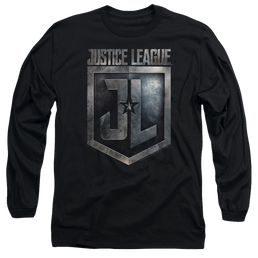 Justice League Shield Logo Men's Long Sleeve T-Shirt Men's Long Sleeve T-Shirt Justice League   