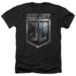 Justice League Shield Logo Men's Heather T-Shirt Men's Heather T-Shirt Justice League   