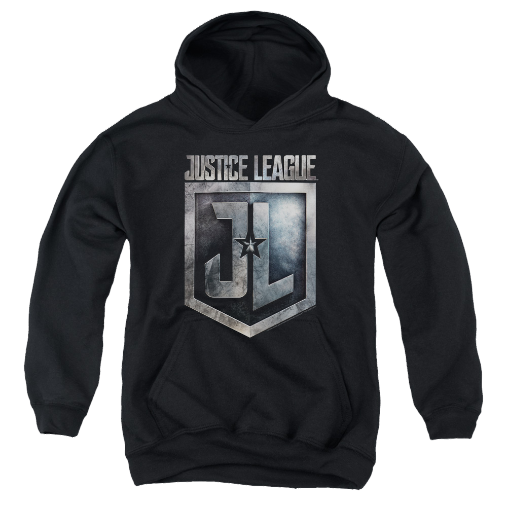 Justice League Movie Shield Logo - Youth Hoodie Youth Hoodie (Ages 8-12) Justice League   
