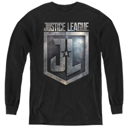 Justice League Movie Shield Logo - Youth Long Sleeve T-Shirt Youth Long Sleeve T-Shirt Justice League   