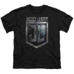 Justice League Movie Shield Logo - Youth T-Shirt Youth T-Shirt (Ages 8-12) Justice League   