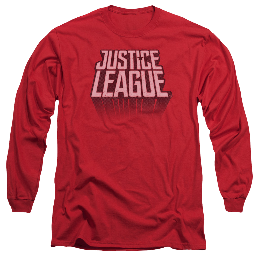 Justice League League Distressed Men's Long Sleeve T-Shirt Men's Long Sleeve T-Shirt Justice League   