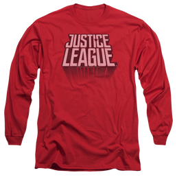 Justice League League Distressed Men's Long Sleeve T-Shirt Men's Long Sleeve T-Shirt Justice League   
