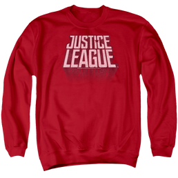 Justice League League Distressed Men's Crewneck Sweatshirt Men's Crewneck Sweatshirt Justice League   