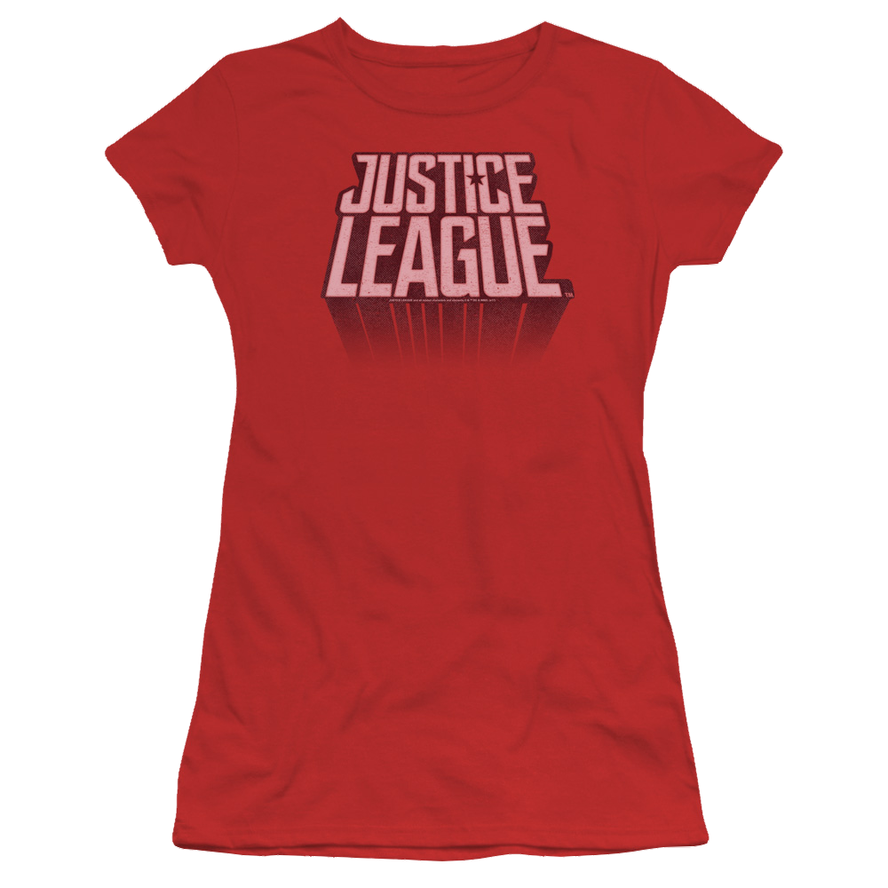 Justice League League Distressed Juniors T-Shirt Juniors T-Shirt Justice League   