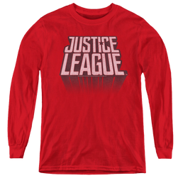 Justice League Movie League Distressed - Youth Long Sleeve T-Shirt Youth Long Sleeve T-Shirt Justice League   