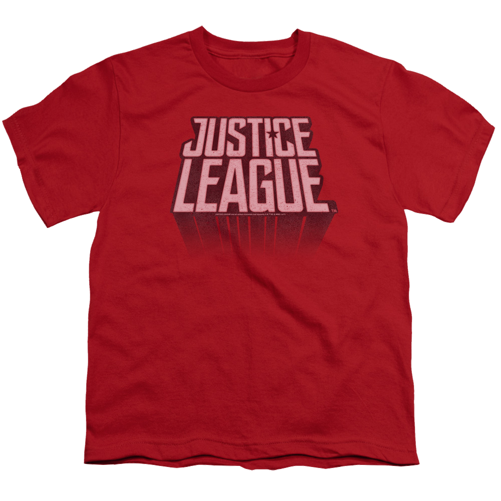 Justice League Movie League Distressed - Youth T-Shirt Youth T-Shirt (Ages 8-12) Justice League   