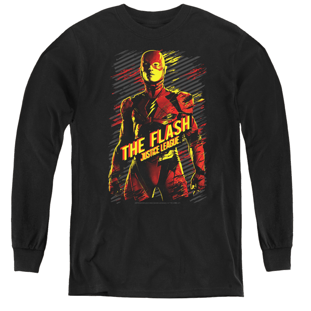 Justice League Movie The Flash - Youth Long Sleeve T-Shirt Youth Long Sleeve T-Shirt Justice League   