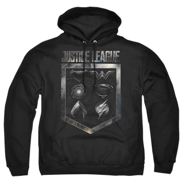 Justice League Shield Of Emblems Pullover Hoodie Pullover Hoodie Justice League   