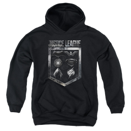 Justice League Movie Shield Of Emblems - Youth Hoodie Youth Hoodie (Ages 8-12) Justice League   