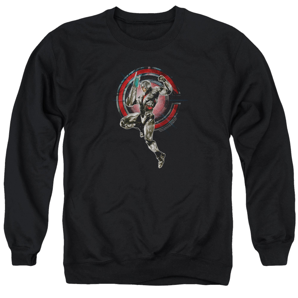 Justice League Movie Cyborg - Men's Crewneck Sweatshirt Men's Crewneck Sweatshirt Justice League   