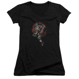 Justice League Movie Cyborg - Juniors V-Neck T-Shirt Juniors V-Neck T-Shirt Justice League   