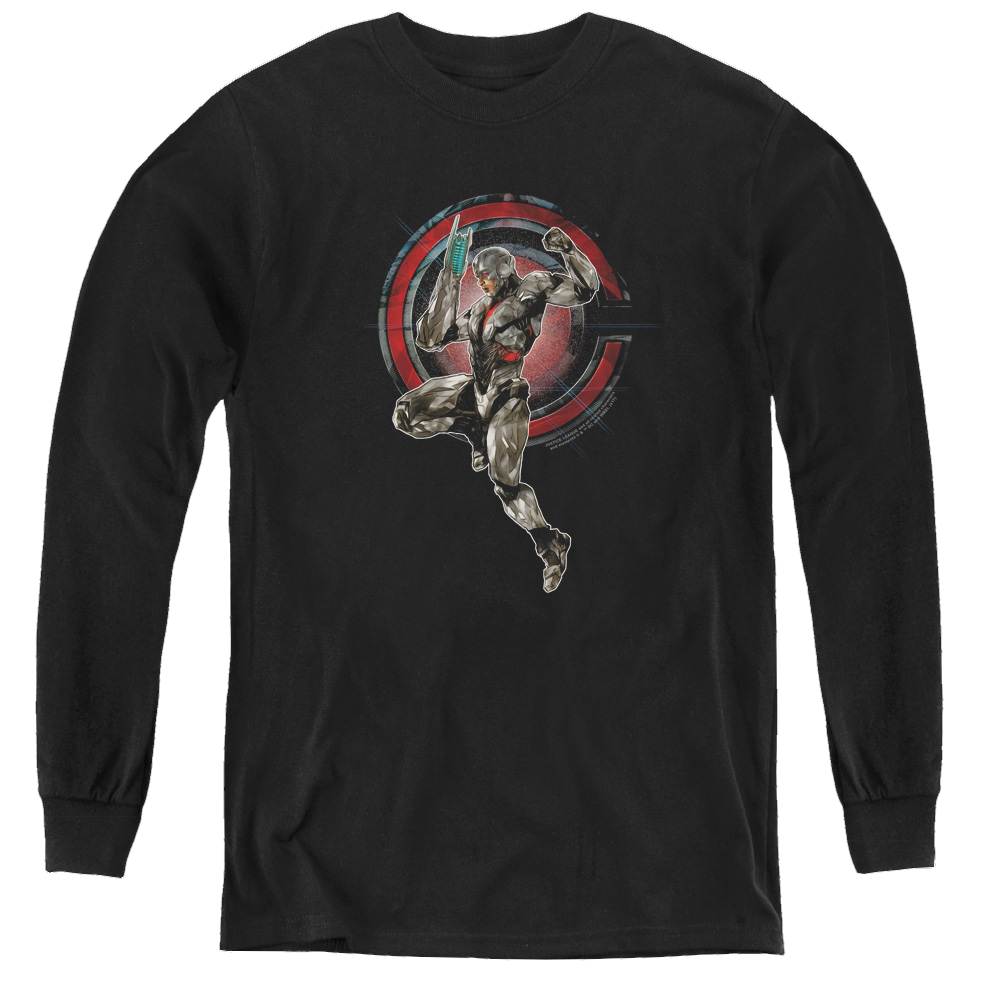 Justice League Movie Cyborg - Youth Long Sleeve T-Shirt Youth Long Sleeve T-Shirt Justice League   