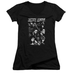 Justice League Pushing Forward Juniors V-Neck T-Shirt Juniors V-Neck T-Shirt Justice League   