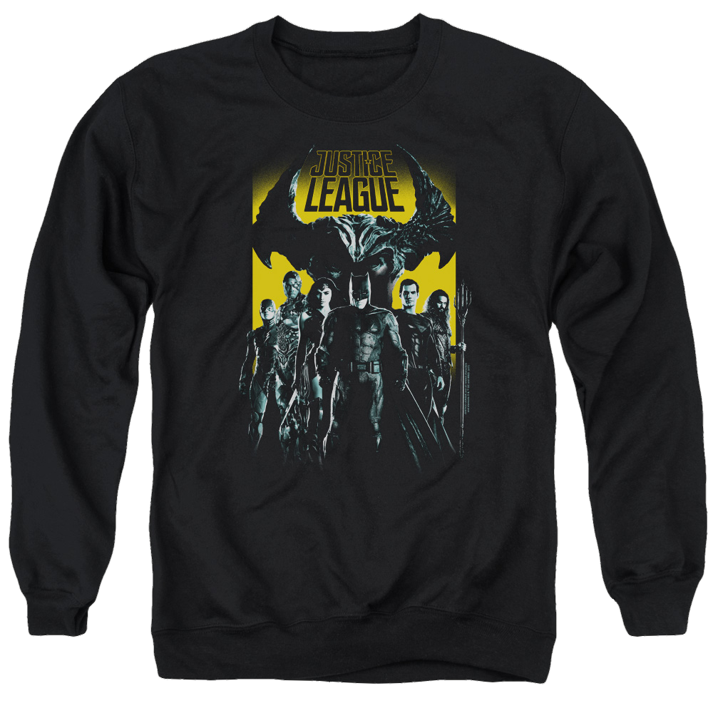 Justice League Stand Up To Evil Men's Crewneck Sweatshirt Men's Crewneck Sweatshirt Justice League   