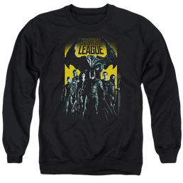 Justice League Stand Up To Evil Men's Crewneck Sweatshirt Men's Crewneck Sweatshirt Justice League   