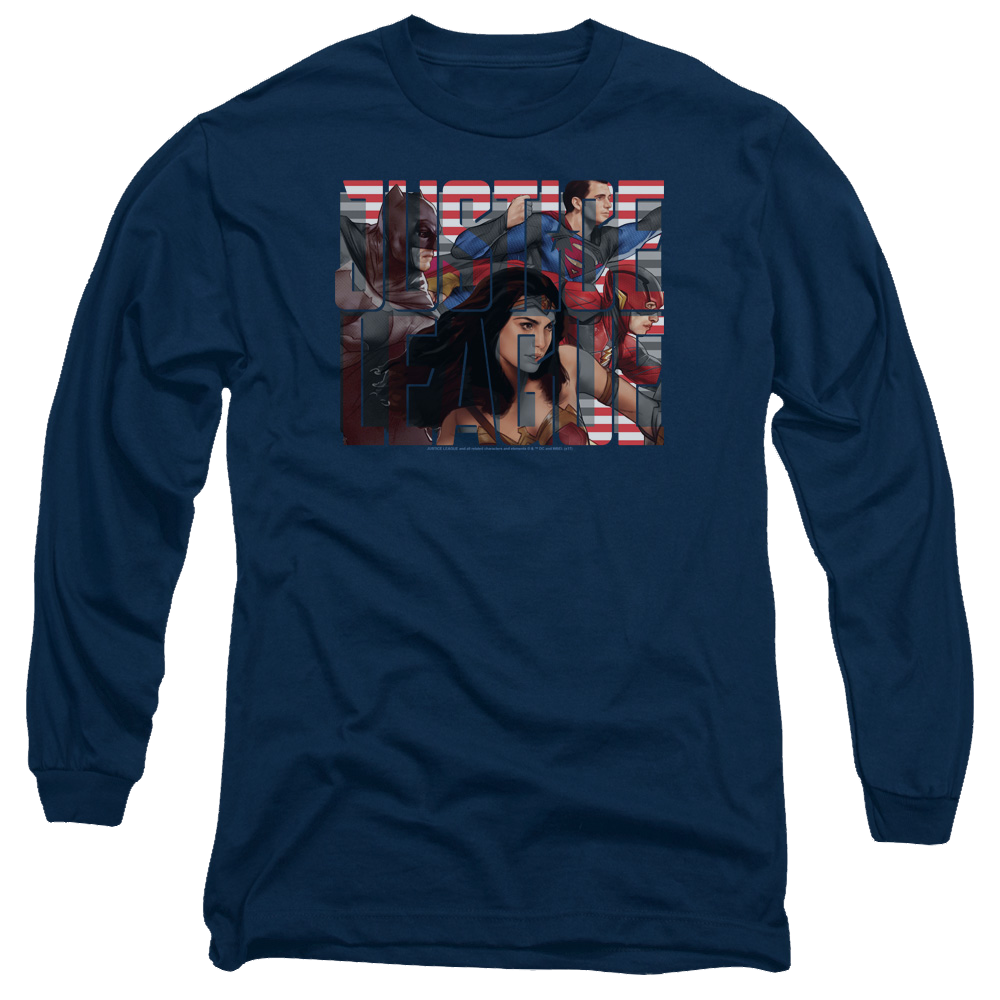 Justice League Rally Men's Long Sleeve T-Shirt Men's Long Sleeve T-Shirt Justice League   