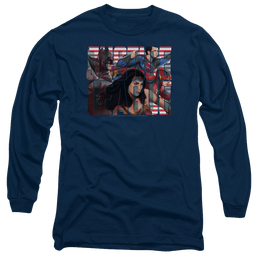 Justice League Rally Men's Long Sleeve T-Shirt Men's Long Sleeve T-Shirt Justice League   