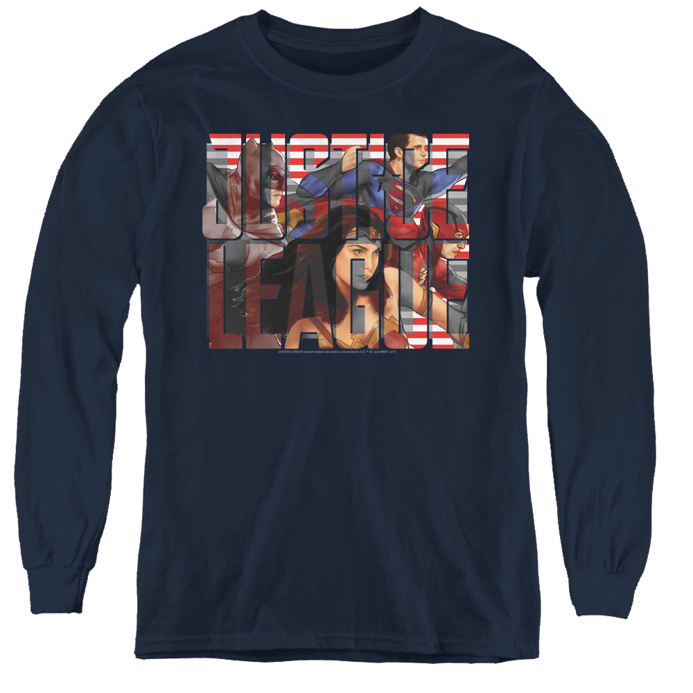 Justice League Movie Rally - Youth Long Sleeve T-Shirt Youth Long Sleeve T-Shirt Justice League   