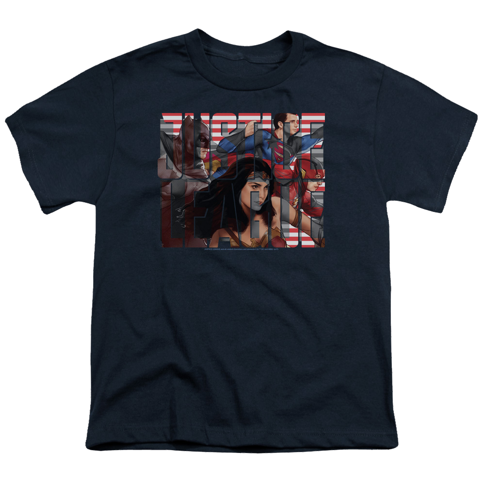 Justice League Movie Rally - Youth T-Shirt Youth T-Shirt (Ages 8-12) Justice League   