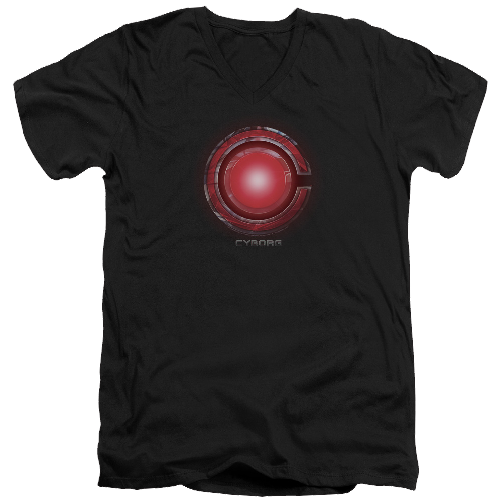 Justice League Cyborg Logo Men's V-Neck T-Shirt Men's V-Neck T-Shirt Justice League   