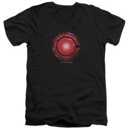 Justice League Cyborg Logo Men's V-Neck T-Shirt Men's V-Neck T-Shirt Justice League   