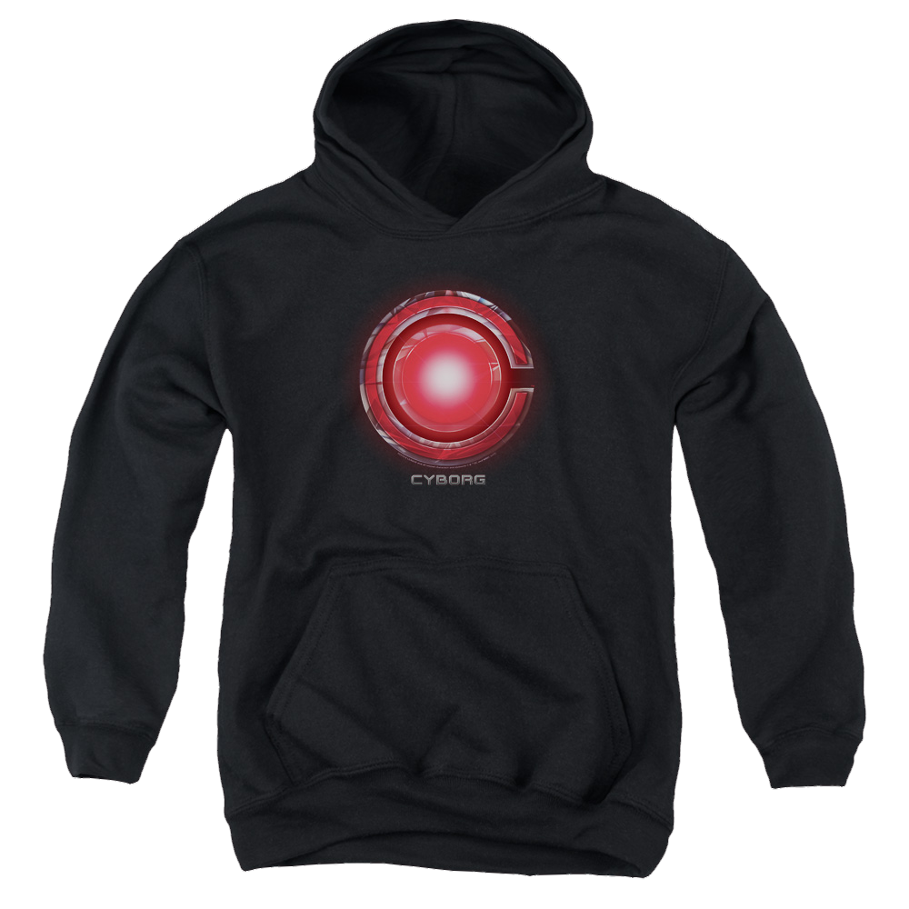 Justice League Movie Cyborg Logo - Youth Hoodie Youth Hoodie (Ages 8-12) Justice League   