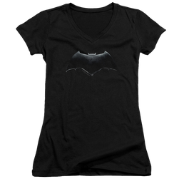 Justice League Batman Logo Juniors V-Neck T-Shirt Juniors V-Neck T-Shirt Justice League   