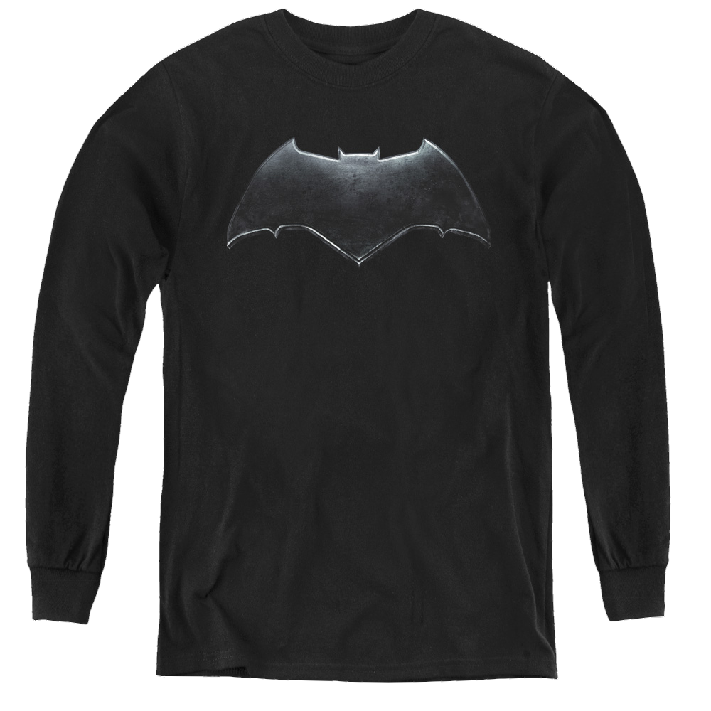 Justice League Movie Batman Logo - Youth Long Sleeve T-Shirt Youth Long Sleeve T-Shirt Justice League   