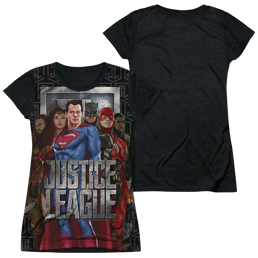 Justice League Movie The League - Juniors Black Back T-Shirt Juniors Black Back T-Shirt Justice League   
