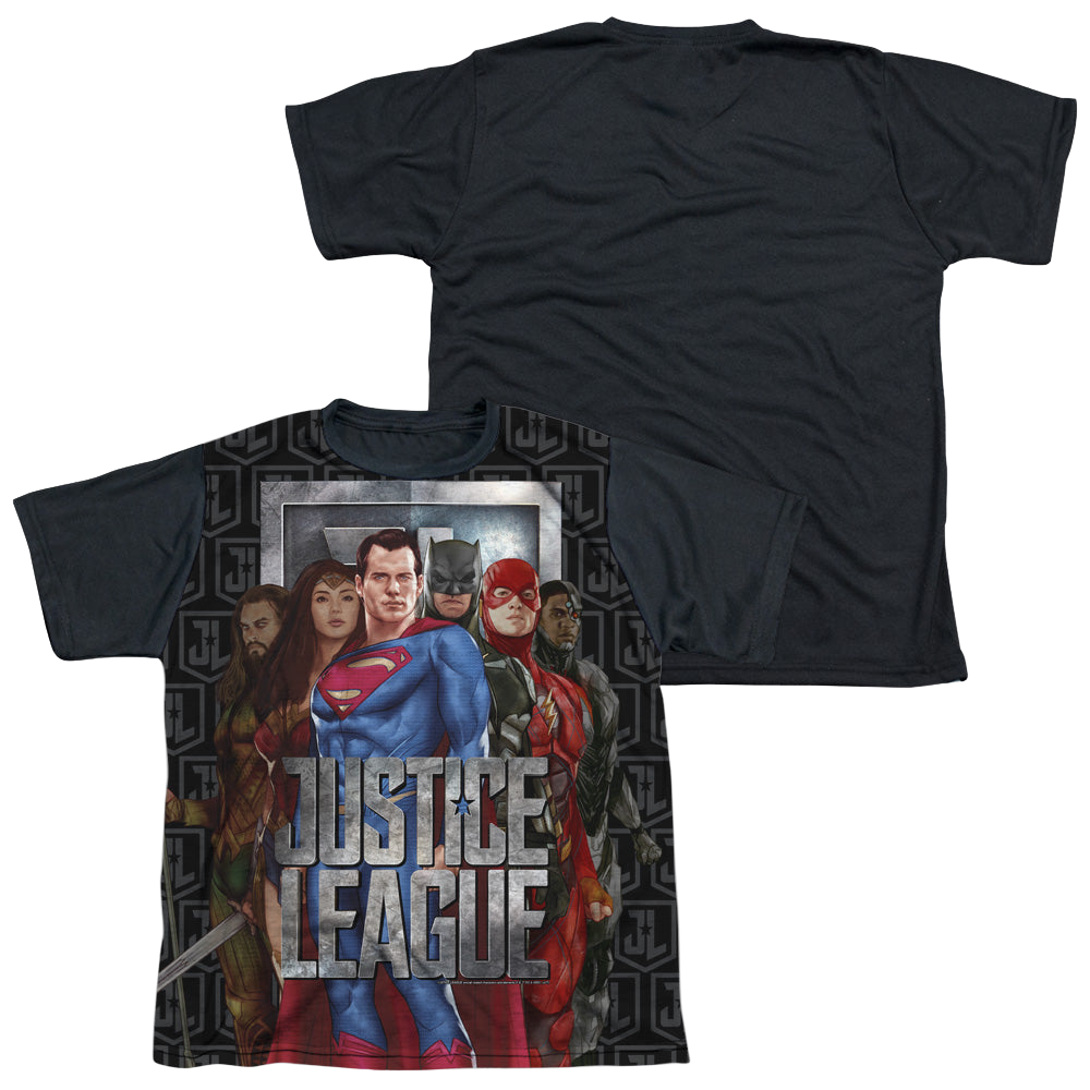 Justice League Movie The League - Youth Black Back T-Shirt Youth Black Back T-Shirt (Ages 8-12) Justice League   