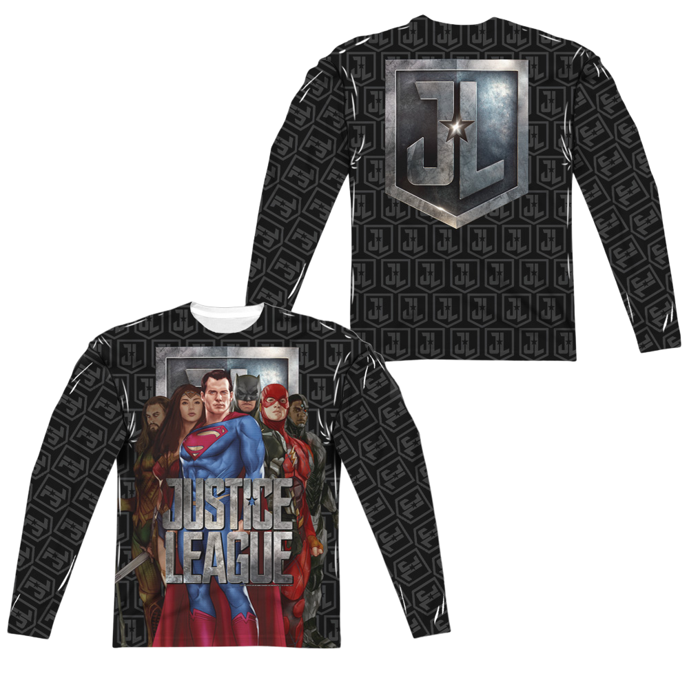 Justice League Movie The League (Front/Back Print) - Men's All-Over Print Long Sleeve Men's All-Over Print Long Sleeve Justice League   