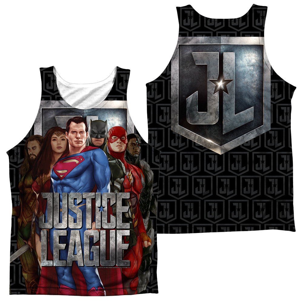 Justice League Movie The League (Front/Back Print) - Men's All Over Print Tank Top Men's All Over Print Tank Justice League   