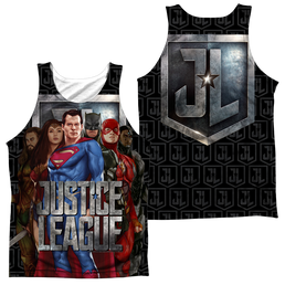 Justice League Movie The League (Front/Back Print) - Men's All Over Print Tank Top Men's All Over Print Tank Justice League   