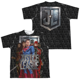 Justice League Movie The League (F/B) - Youth All-Over Print T-Shirt Youth All-Over Print T-Shirt (Ages 8-12) Justice League   
