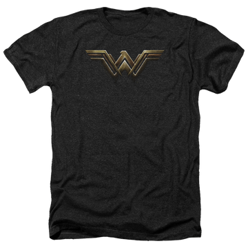 Charcoal men's heather t-shirt with Justice League Wonder Woman Logo graphic