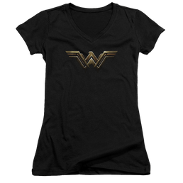 Justice League Wonder Woman Logo Juniors V-Neck T-Shirt Juniors V-Neck T-Shirt Justice League   