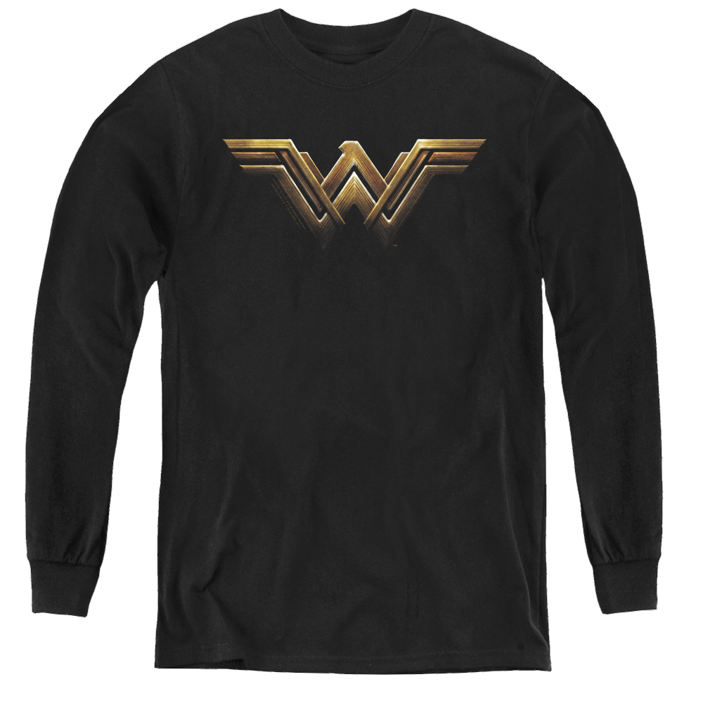Justice League Movie Wonder Woman Logo - Youth Long Sleeve T-Shirt Youth Long Sleeve T-Shirt Justice League   