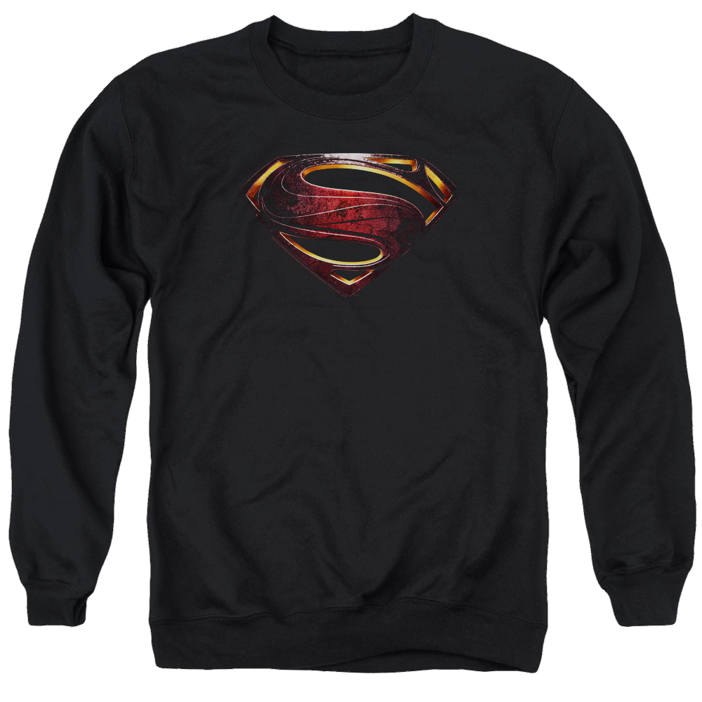 Justice League Superman Logo Men's Crewneck Sweatshirt Men's Crewneck Sweatshirt Justice League   