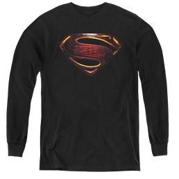 Justice League Movie Superman Logo - Youth Long Sleeve T-Shirt Youth Long Sleeve T-Shirt Justice League   