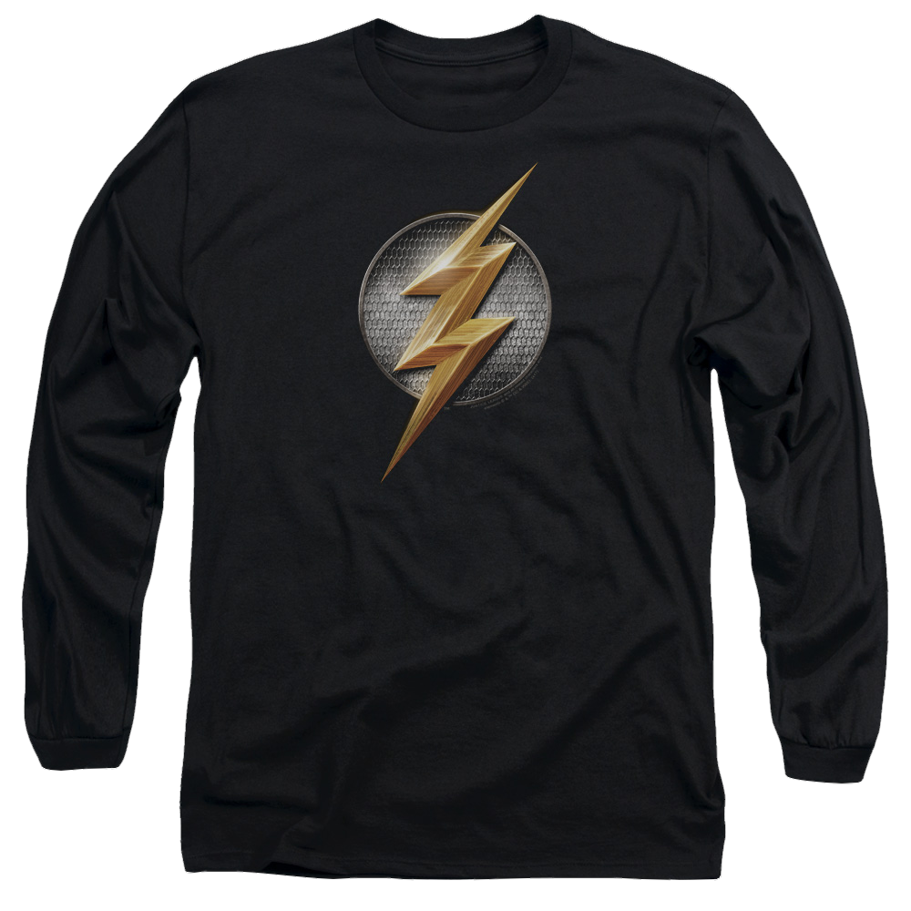 Justice League Flash Logo Men's Long Sleeve T-Shirt Men's Long Sleeve T-Shirt Justice League   
