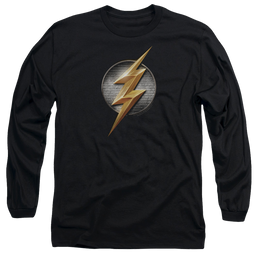 Justice League Flash Logo Men's Long Sleeve T-Shirt Men's Long Sleeve T-Shirt Justice League   